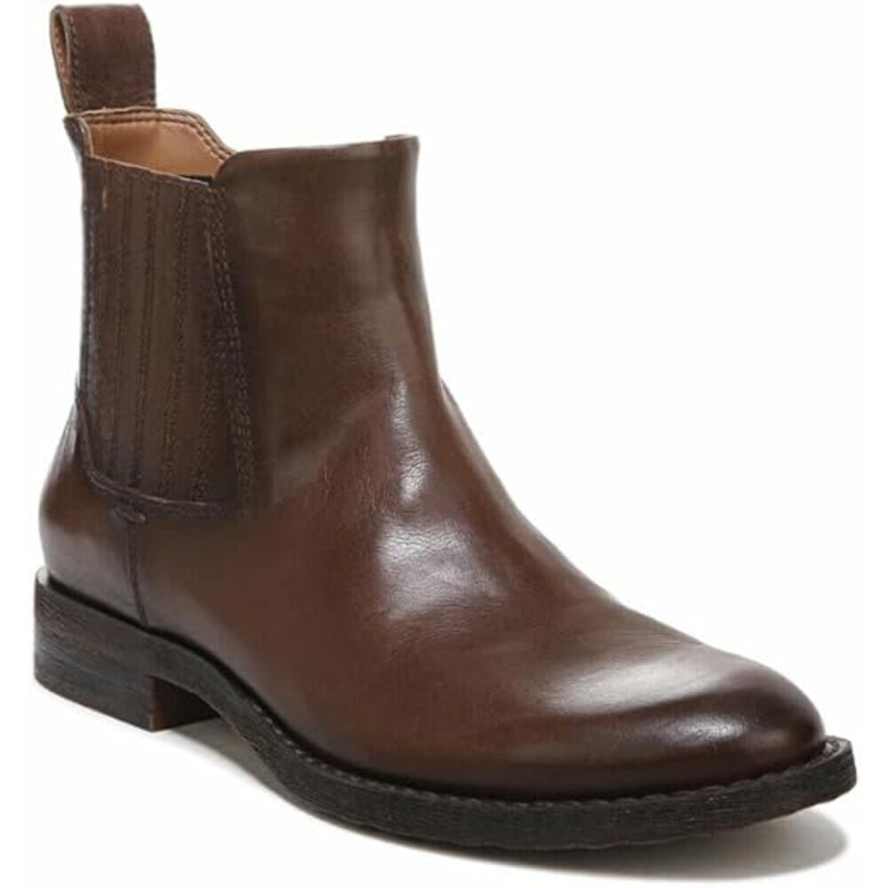 Franco Sarto Linc Boots Women 7 Brown Leather Side Zipper Chelsea Bootie LION603